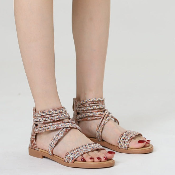 Sandalias de playa bohemia de Roman Crisscross