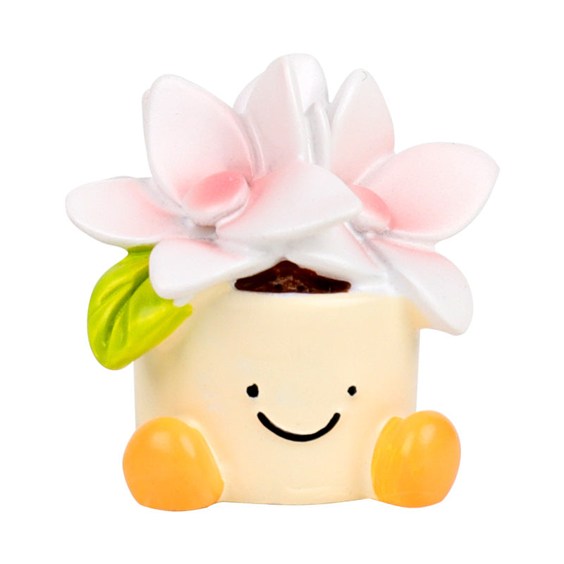 Cute Flower Pot Elf Car Ornament