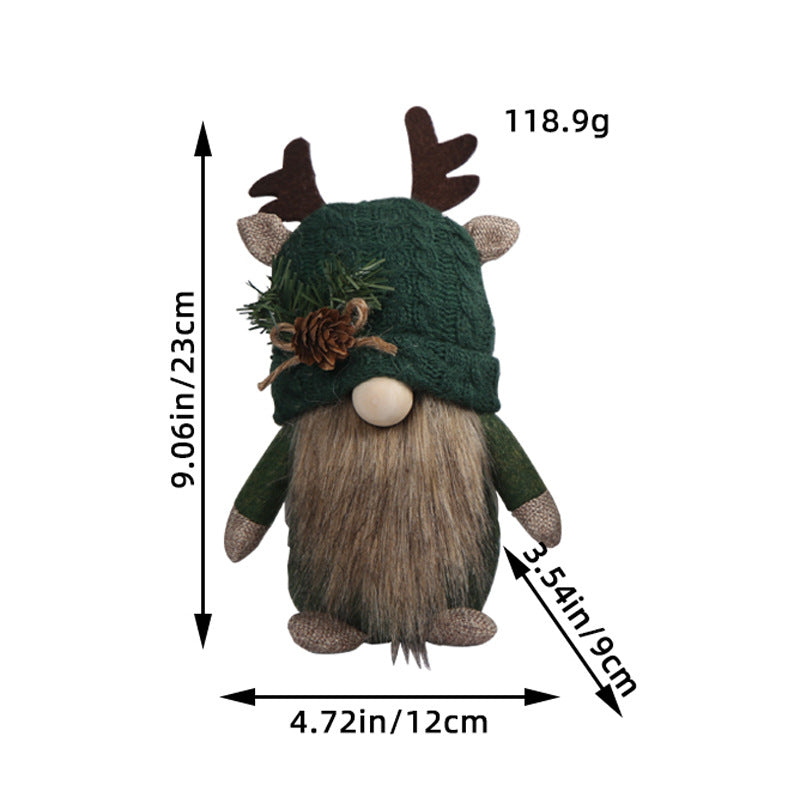 Cute Deer Antler Knitted Dolls - Festive Desktop Decorations