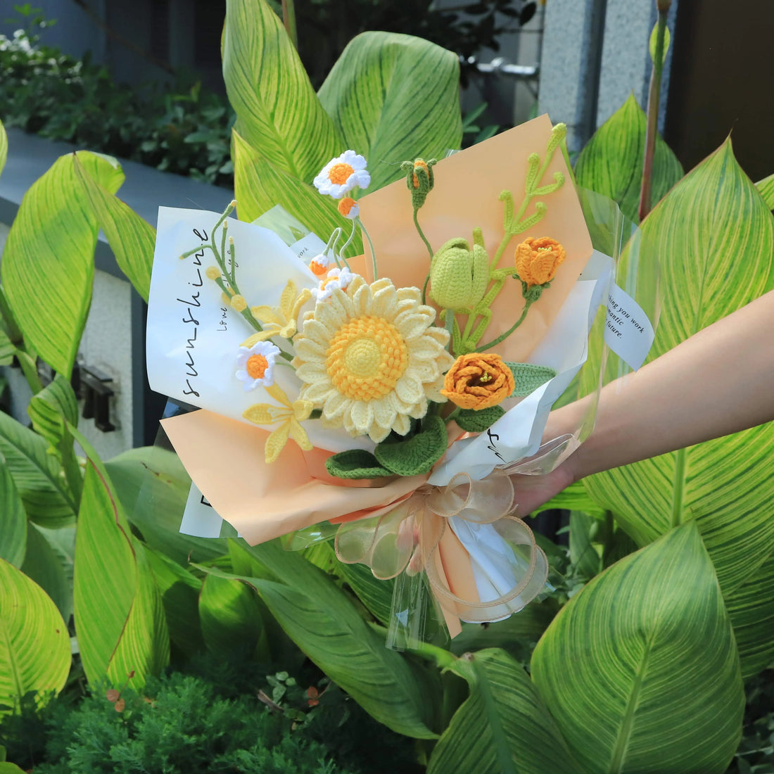 Handmade Knitted Sunflower Bouquet
