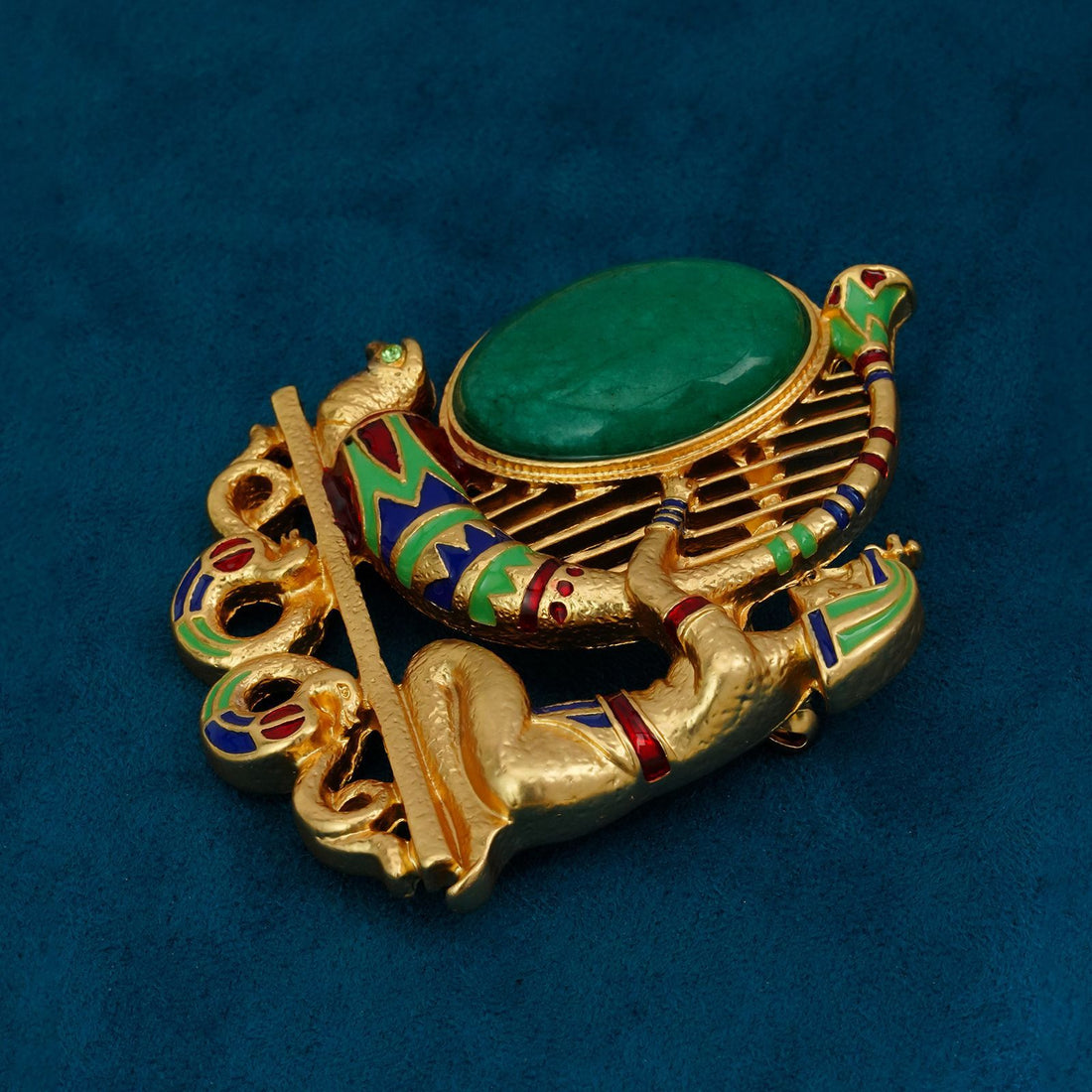 Fashionable Vintage Hand-Painted Harp Brooch