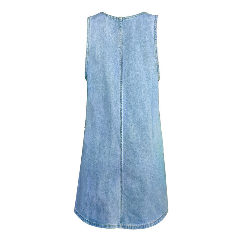 Lässiges Denim-Overall-Minikleid