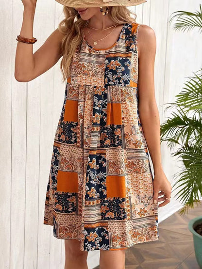 Leisure Printed Sleeveless Dress