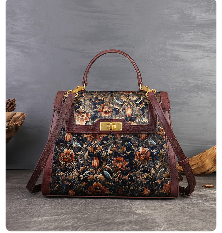 Vintage Floral Embroidered Patchwork Shoulder & Crossbody Bag