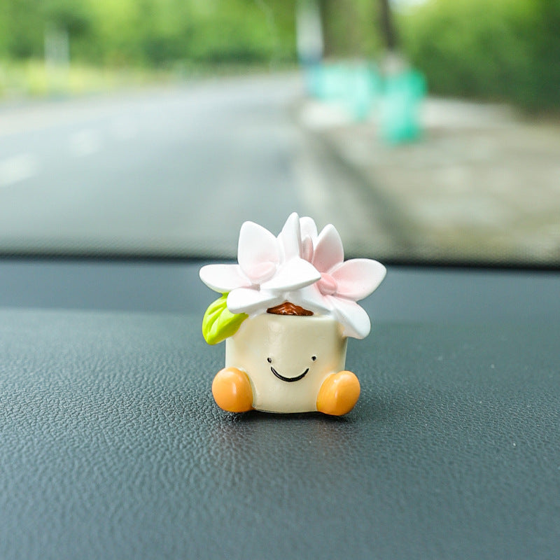 Cute Flower Pot Elf Car Ornament