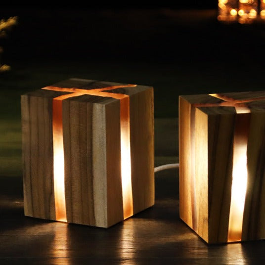 Creative Atmosphere Cracked Solid Wood Night Light