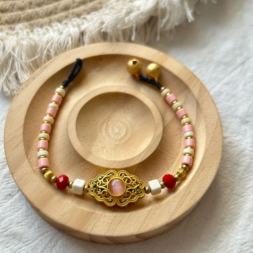 Vintage Chic Beaded Handmade Woven Bracelet