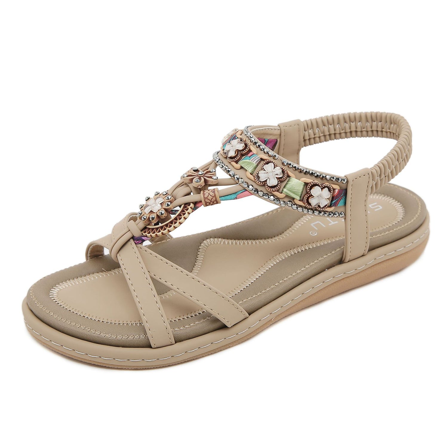 Florale komfortable lässige Strand flache Sandalen