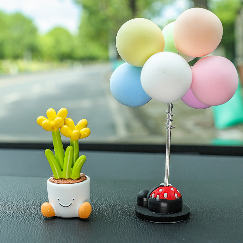 Adorno de coche de elfo de la olla de flores