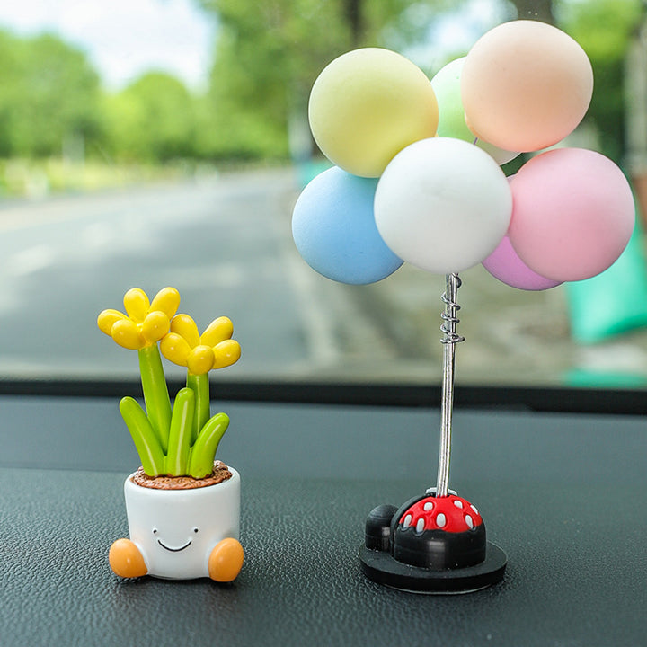 Cute Flower Pot Elf Car Ornament