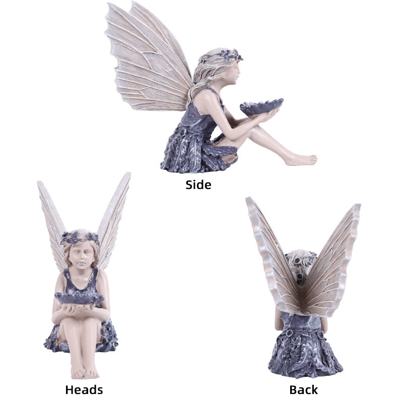 Angel Girl Fairy Resin Statue Yard Garden Decor Ornament