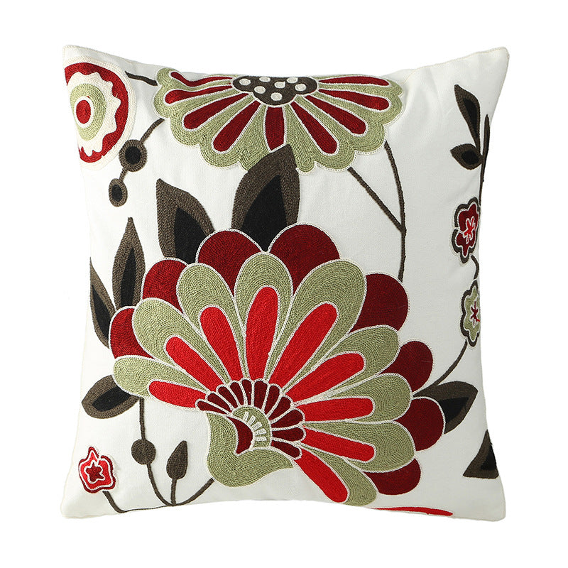 Embroidered Flower Modern Minimalist Sofa Pillow(Pillow inserts included)