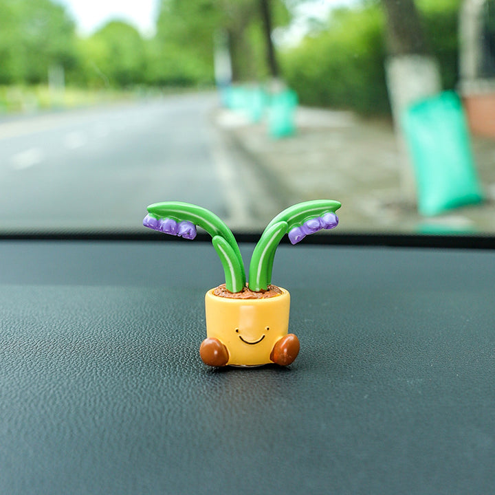 Cute Flower Pot Elf Car Ornament