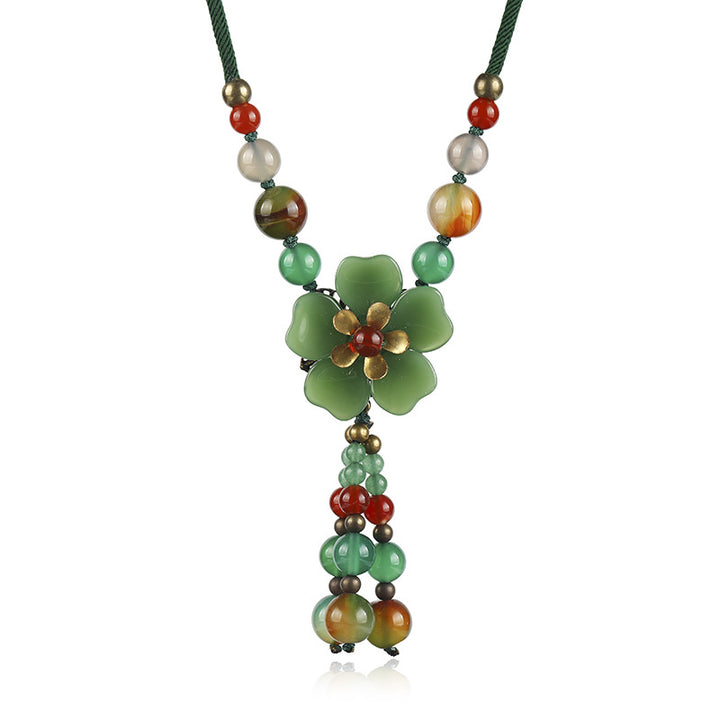 Petal Agate Vintage Minimalist Adjustable Necklace