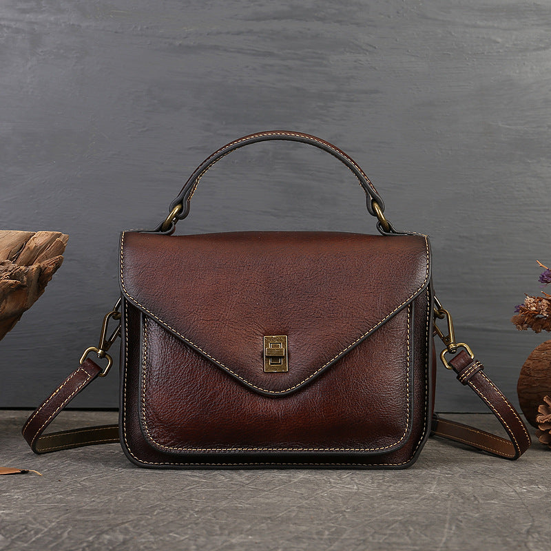 Vintage Leather Messenger Shoulder Crossbody Bag