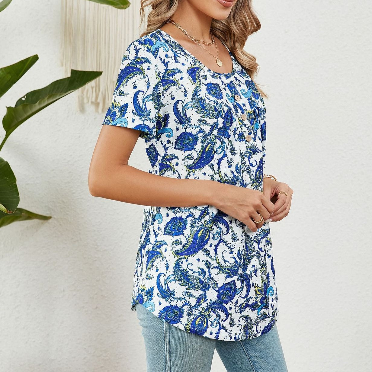 Loose Fit Printed Short-Sleeve T-shirt