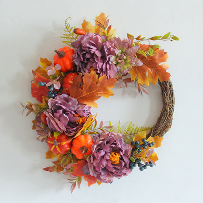 Porch Window Home Decor Pumpkin Cart Wreath