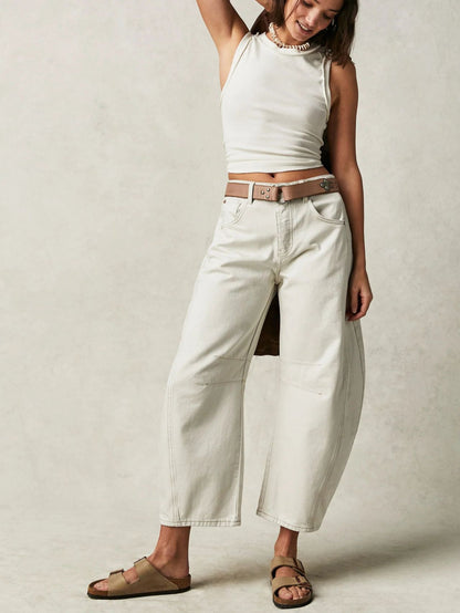 Casual Loose Mid-Waist Tapered Women&