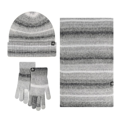 Solid Color Warm Hat, Scarf, and Gloves Set