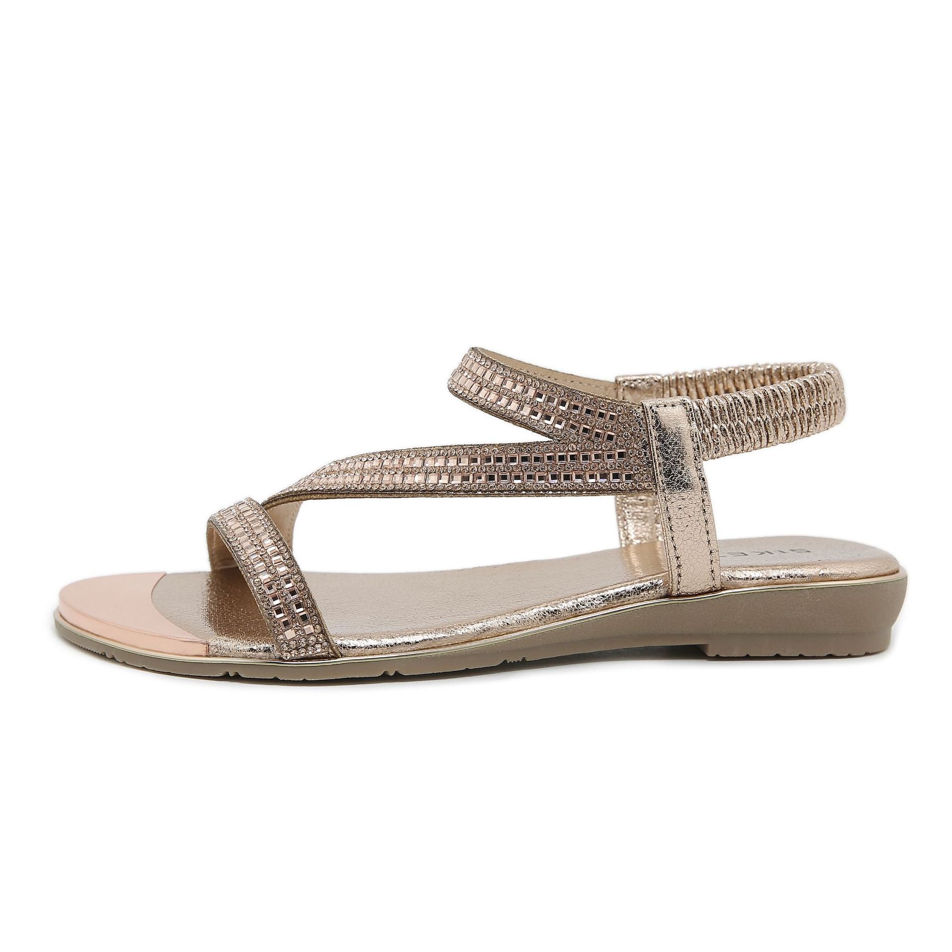 Chic Comfort Flat Sandals with Open Toes and Elastic Bands