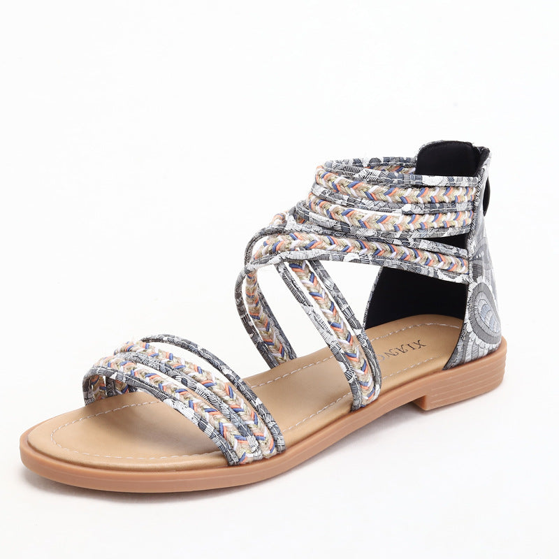 Roman Crisscross Bohemian Beach Sandals