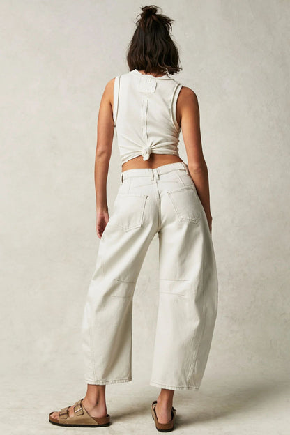 Casual Loose Mid-Waist Tapered Women&