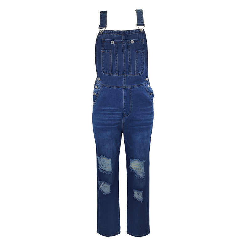 Denim einfache und vielseitige Gelegenheits -Overall -Overall für Frauen