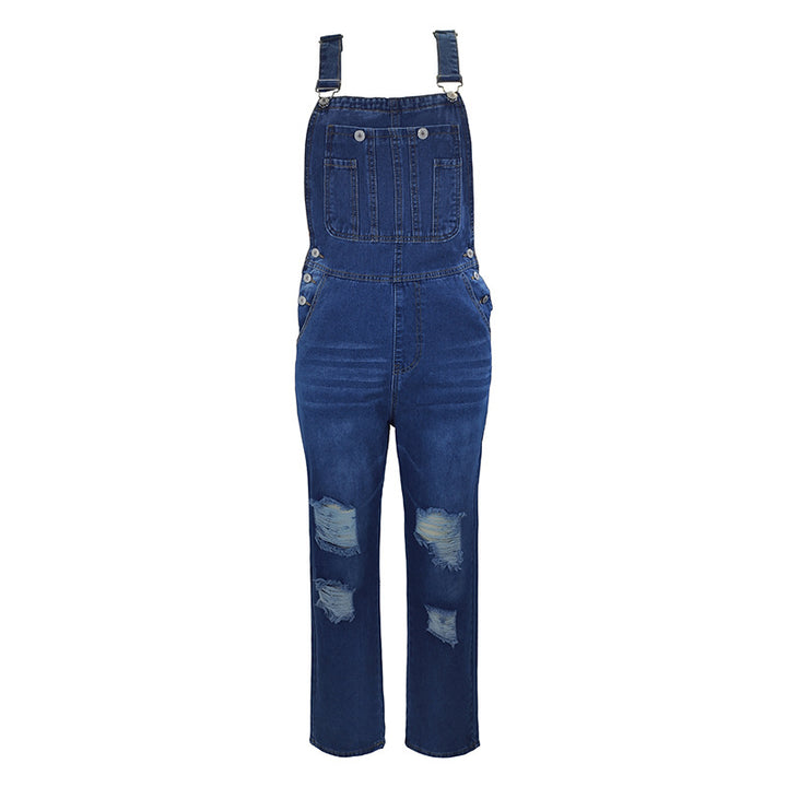 Denim Simple and Versatile Casual Women's Jumpsuit Overalls