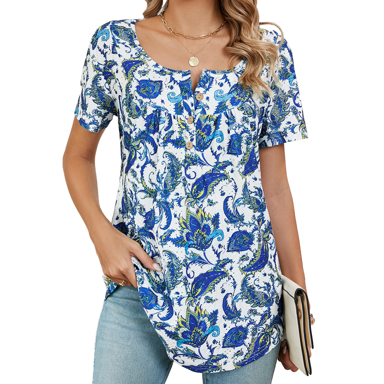 Loose Fit Printed Short-Sleeve T-shirt