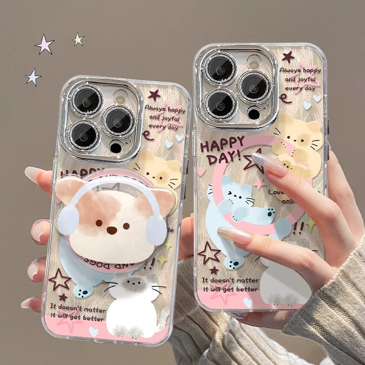 Cute Animal Magnetic Stand Phone Case