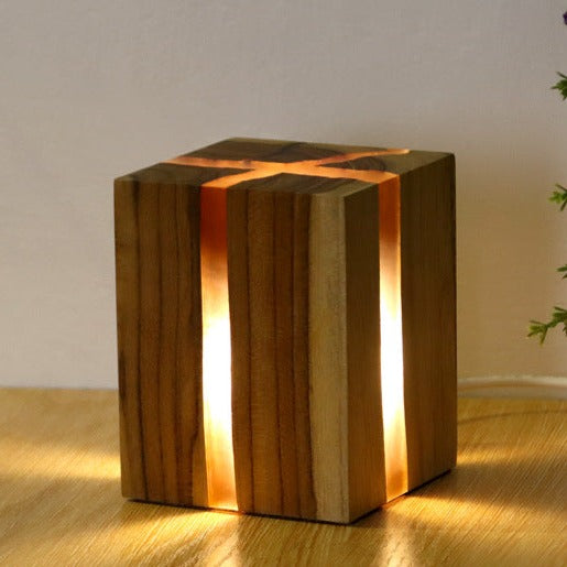 Creative Atmosphere Cracked Solid Wood Night Light