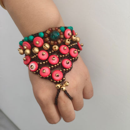 Vintage Handmade Woven Bell Ring Bracelet