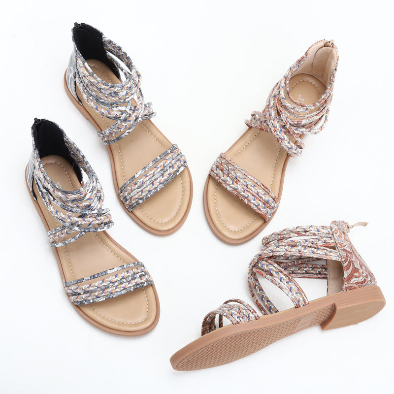 Roman Crisscross Bohemian Beach Sandals