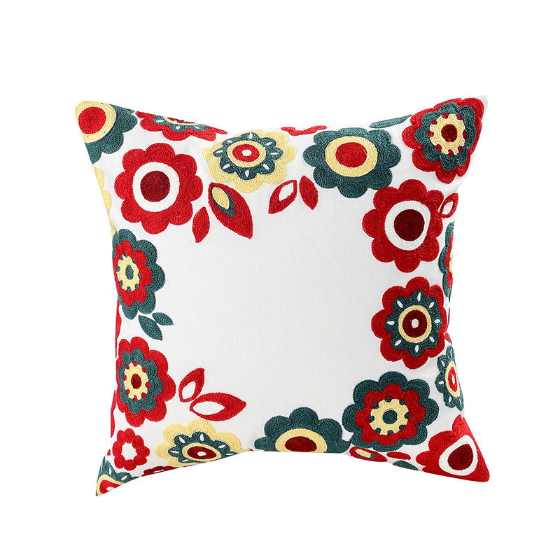 Embroidered Flower Modern Minimalist Sofa Pillow(Pillow inserts included)