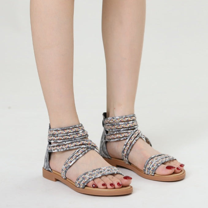 Sandalias de playa bohemia de Roman Crisscross