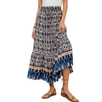 Printed Bohemian Beach Maxi Skirt