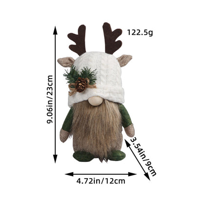 Cute Deer Antler Knitted Dolls - Festive Desktop Decorations