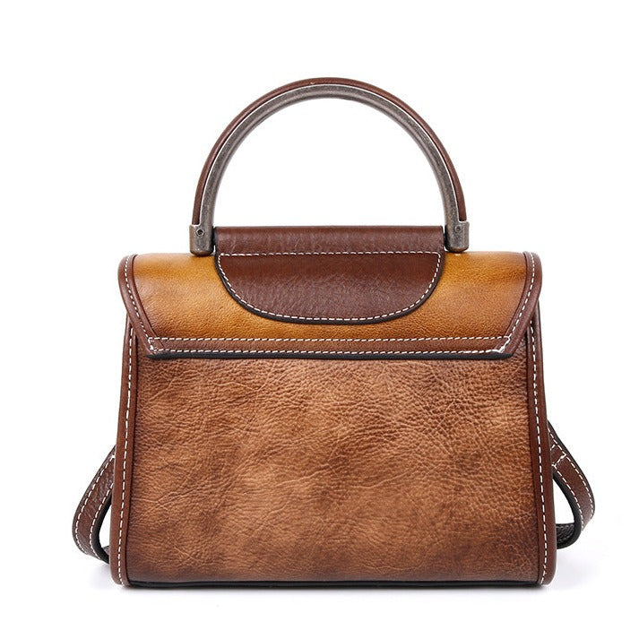 Vintage-Inspired Genuine Leather Crossbody Bag