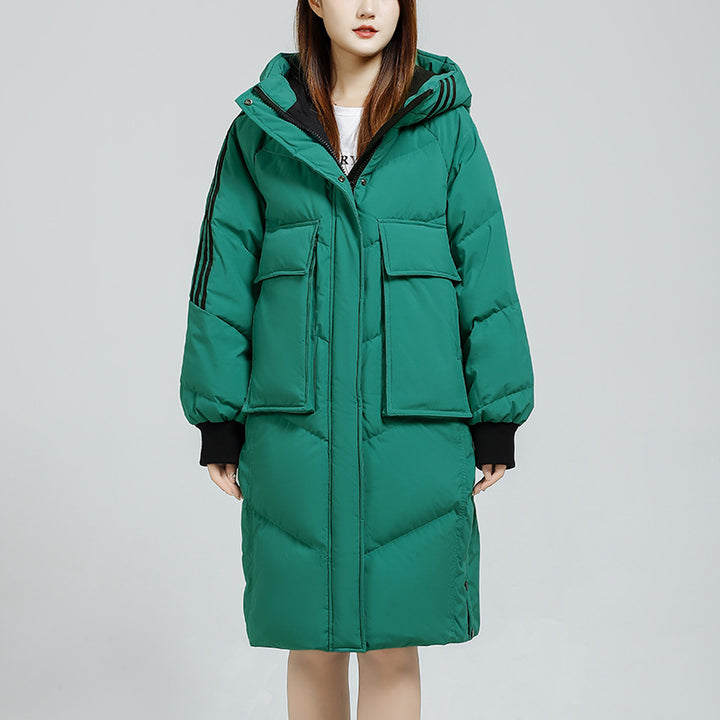 Hooded Long Casual Slim-fit Duck Down Thickened High-end Warm Coat