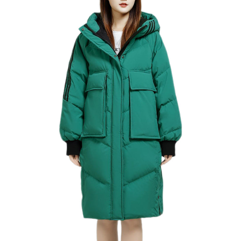 Hooded Long Casual Slim-fit Duck Down Thickened High-end Warm Coat