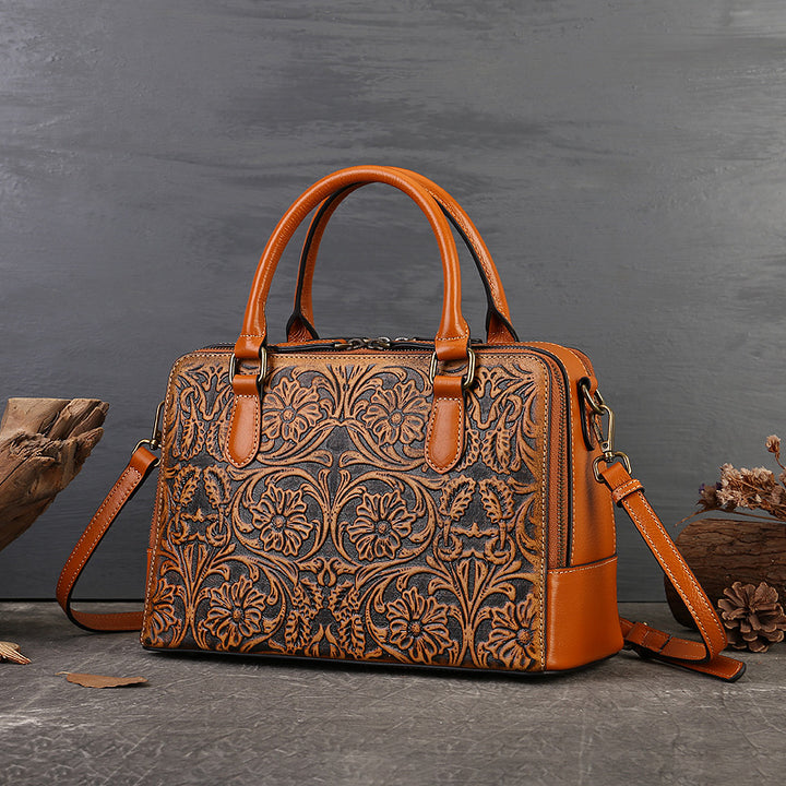 New High-end Ladies' Genuine Leather Artistic Crossbody Bag