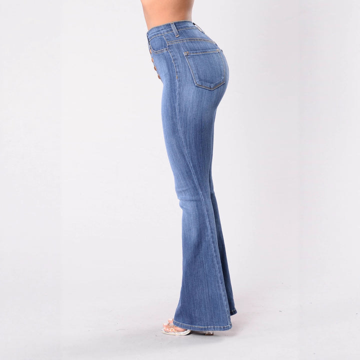 Jeans svasati slim fit a vita alta con sollevamento del sedere