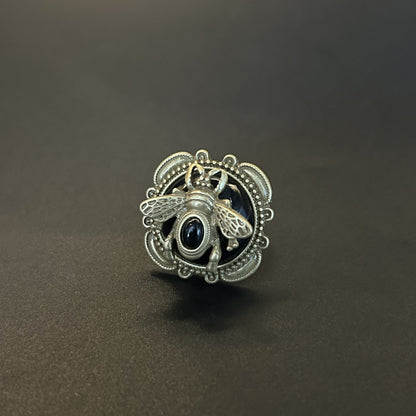 Antique Bee Art Glass Ring