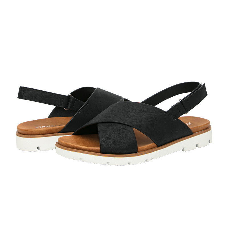 Sandalias casuales retro tejidas cómodas cómodas