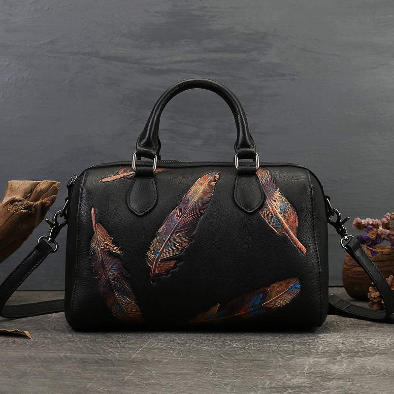 Borsa di moda casual vera in pelle.