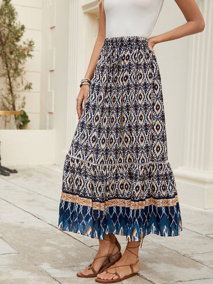 Printed Bohemian Beach Maxi Skirt