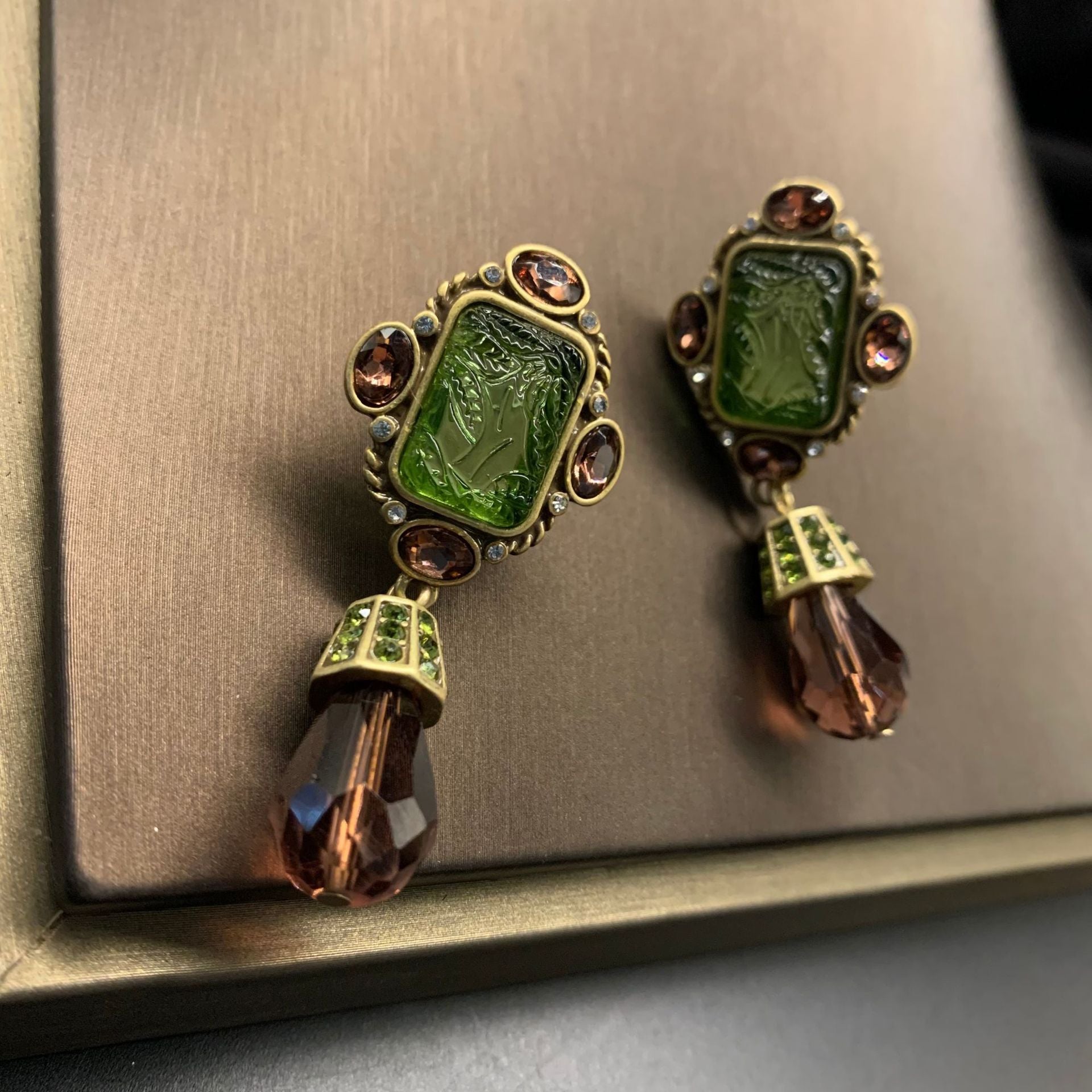 intage Geometric Statement Earrings