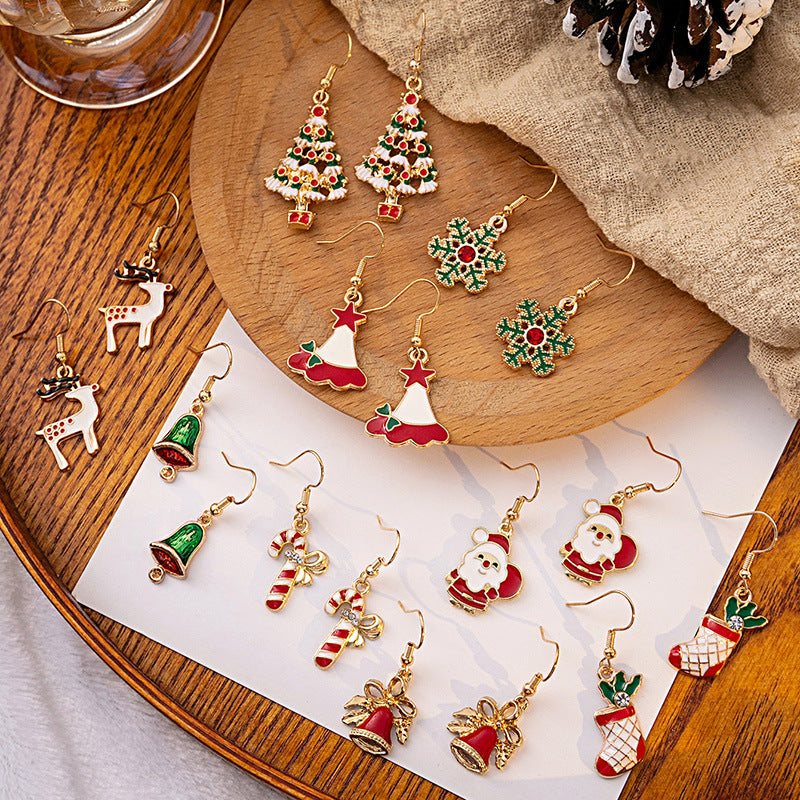 Christmas Snowflake Bell Rendeer Boucles d&