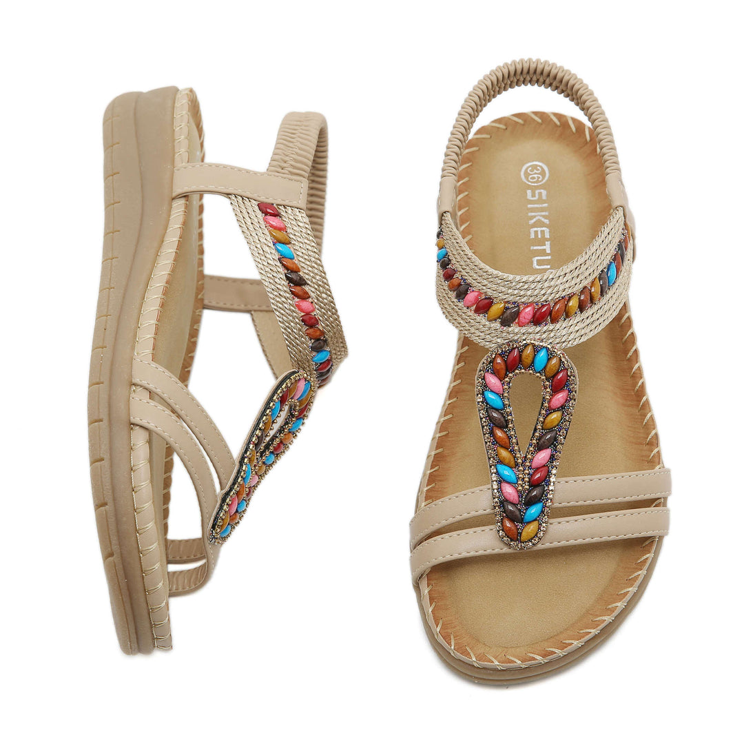 Sandales plates confortables décontractées bohèques Sandales plates confortables