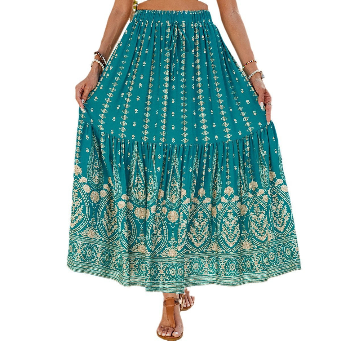 Printed Patchwork Beach Vacation Skirt